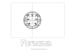 Färgläggningssida att anpassa Geografi Flagga Land Portugal