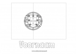 Kleurplaat aanpassen Geografie Vlag Land Portugal