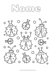 Colorare per personalizzare Animale Coccinella Disegni da colorare facili Insetti