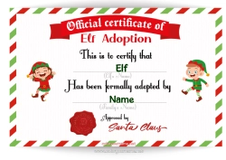 Colouring to customise Christmas Elves Letters From Mischievous Elves Permanent Adoption Of A Mischievous Imp Trickster Goblin Identification Papers