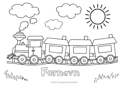 Fargeleggingssiden å tilpasse Kjøretøy Tog Lokomotiv Enkle fargelegginger Bakketransport offentlig transport