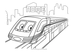 Disegno gratuito Veicoli Treno Trasporto pubblico terrestre Veicoli personaggi