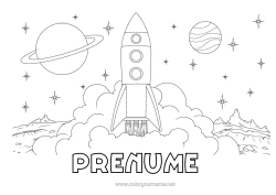 Pagină de colorat gratuită Rachetă Vehicule Spațiu Planete și sistemul solar Astronomie Vehicule aeriene
