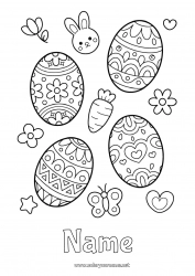 Free drawing Kawaii Easter eggs Easter