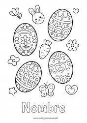 Colorear gratis Kawaii Huevos de Pascua Pascua de Resurrección