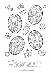 Gratis tekening Kawaii Paaseieren Pasen
