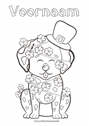 Gratis tekening Hond Dier Klaver Saint Patrick's Day Hoed Honden en katten