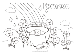 Gratis tegning Sjanse Klover St. Patricks festdag Regnbue Hatt Deler