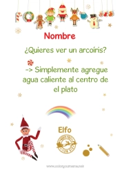 Colorear para personalizar Elfos de navidad Misión del Elfo de Navidad Arcoíris Ideas Traviesas del Duende de Navidad Truco de magia