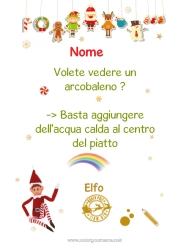 Disegno gratuito Elfo di Natale Missione dell'Elf di Natale Arcobaleno