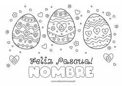 Colorear para personalizar Huevos de Pascua Pascua de Resurrección Gran huevo de pascua