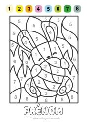 Coloriage gratuit Chiffre Lapin Coloriages magiques Activités enfants Oeufs de Pâques Pâques Animaux de la forêt