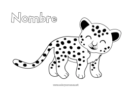 Colorear gratis Animales Dibujos fáciles para colorear Leopardo Animales salvajes de África