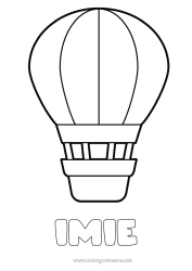 Kolorowanka za darmo Pojazdy Balon na gorące powietrze Łatwe kolorowanki Pojazdy powietrzne