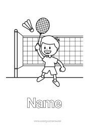 Colouring to customise Sport Racquet Sports Badminton
