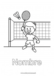 Colorear para personalizar Sport Deportes de raqueta Bádminton