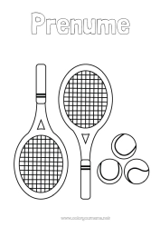 Desen liber de colorat Sport Tenis Sporturi cu rachete