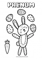 Coloriage gratuit Lapin Animal Oeufs de Pâques Pâques Animaux de la forêt