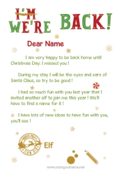 Free coloring Christmas elves Letters from prankster elves Elf Arrival Letter