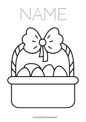 Free coloring Easter Basket Easy coloring pages Egg