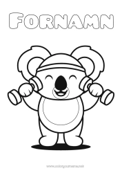Färgläggningssida att anpassa Söt Sport Söt Djur Koala Andra djur i världen Andra sporter