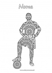 Colorazione gratuita Calcio Sport Mandala Colorazioni complesse Zentangle Sport di squadra Calciatore, calciatrice