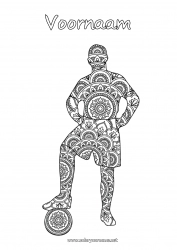Gratis kleurplaat Voetbal Sport Mandala Complex Kleurplaten Zentangle Teamsporten Voetballer voetbalster