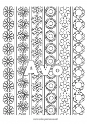 Página de desenho infantil Flores Margarida Colorações Complexas