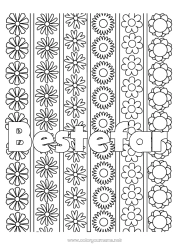 Fargeleggingssiden for barn Blomster Margrethe Komplekse fargelegginger