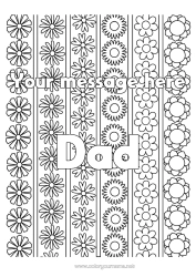 Free colouring Flowers Daisy Complex colouring pages