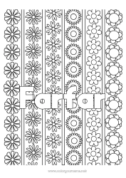 Färgläggningssida för barn Blommor Marguerite Komplexa målarbilder