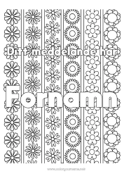 Gratis färgläggning Blommor Marguerite Komplexa målarbilder