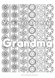 Free coloring Flowers Daisy Complex coloring pages