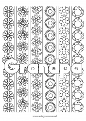 Child coloring page Flowers Daisy Complex coloring pages