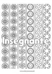 Pagina da colorare per bambini Fiori Margherita Colorazioni complesse