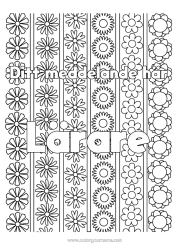 Gratis färgläggning Blommor Marguerite Komplexa målarbilder