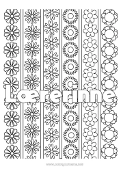 Fargeleggingssiden for barn Blomster Margrethe Komplekse fargelegginger
