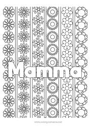 Färgläggningssida för barn Blommor Marguerite Komplexa målarbilder