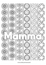 Pagina da colorare per bambini Fiori Margherita Colorazioni complesse