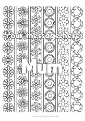 Free colouring Flowers Daisy Complex colouring pages