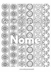 Página de desenho infantil Flores Margarida Colorações Complexas