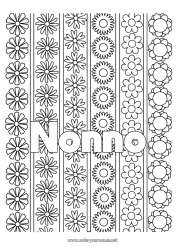 Pagina da colorare per bambini Fiori Margherita Colorazioni complesse