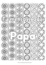 Colorear gratis Flores Margarita Dibujos complejos para colorear