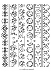 Página de desenho infantil Flores Margarida Colorações Complexas