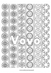 Página de desenho infantil Flores Margarida Colorações Complexas