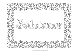 Farvelægningssiden for børn Blomster Ramme