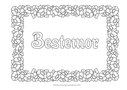 Fargeleggingssiden for barn Blomster Ramme