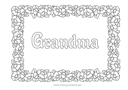Free coloring Flowers Frame