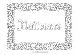 Coloriage enfant Fleurs Cadre