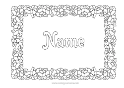 Free coloring Flowers Frame